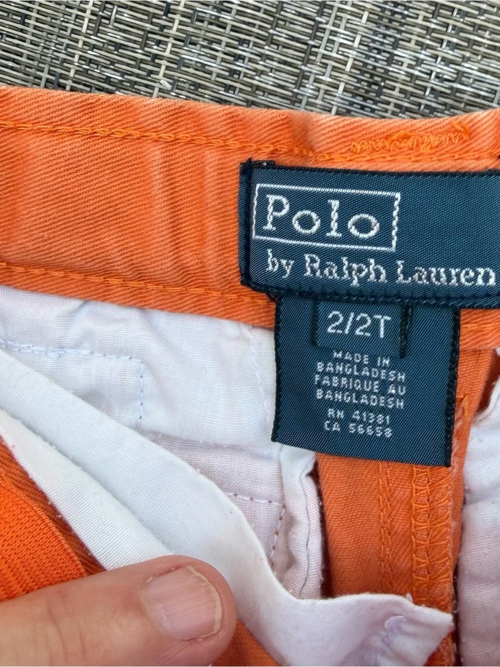 Ralph Lauren Orange Toddler Cargo Shorts w/Colorful Planets Shirt, 2T FIRM PRICE